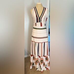 *Boutique* Striped Multicolor Maxi Dress